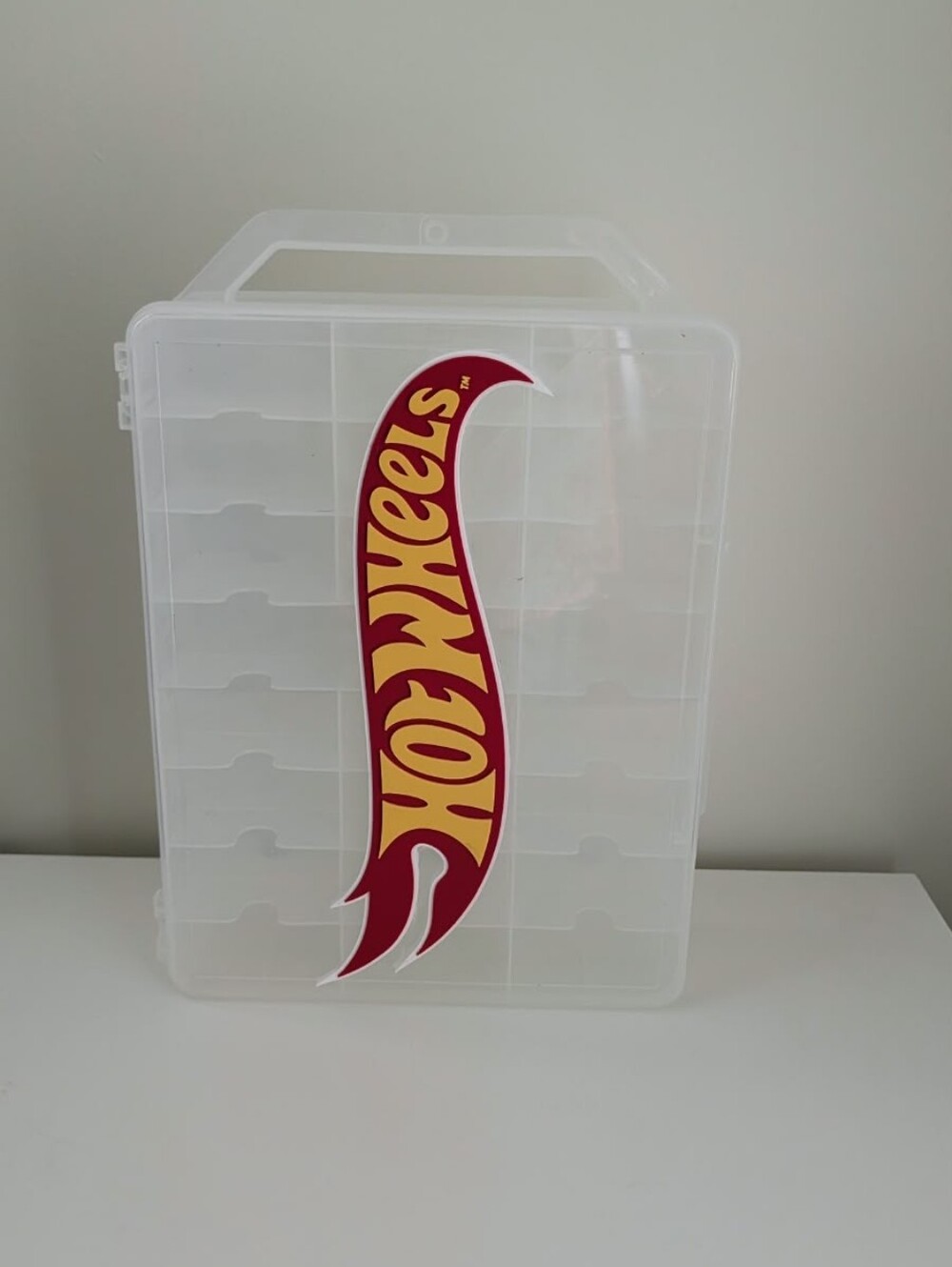Clear Storage Case with Custom 3D-Printed Hot Wheels Emblem